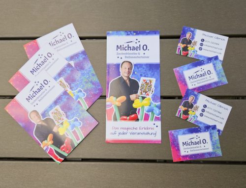 Neues Logo, Flyer und Autogrammkarten für Michael O. aus Hüttenberg